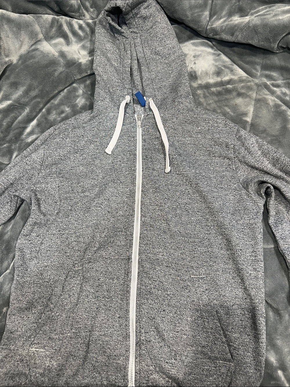Divided Men's Heather Gray Full-Zip Hooded Sweater